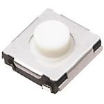 White Push Plate Tactile Switch, SPST 20 mA 2.5mm