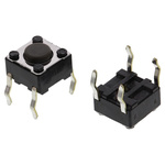 Grey Stem Tactile Switch, SPST 50 mA @ 12 V dc 4.3mm Surface Mount