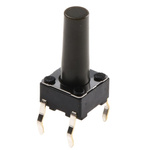 Grey Stem Tactile Switch, SPST 50 mA @ 12 V dc 13mm Surface Mount