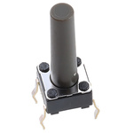 Grey Stem Tactile Switch, SPST 50 mA @ 12 V dc 17mm Surface Mount