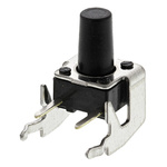 Black Stem Tactile Switch, SPST 50 mA @ 12 V dc 8.35mm Surface Mount