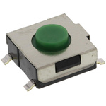 Green Stem Tactile Switch, SPST 50 mA @ 12 V dc 3.1mm Surface Mount