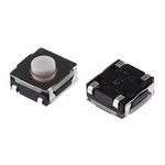 White Stem Tactile Switch, SPST 50 mA @ 12 V dc 3.4mm Surface Mount