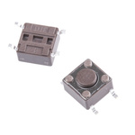 Brown Stem Tactile Switch, SPST 50 mA @ 12 V dc 4.3mm Surface Mount