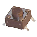 Brown Stem Tactile Switch, SPST 50 mA @ 12 V dc 5mm Surface Mount