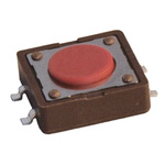 Red Cap Tactile Switch, SPST 50 mA @ 12 V dc 12mm Surface Mount