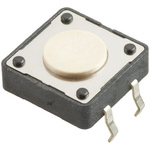 White Button Tactile Switch, SPST 50 mA @ 12 V dc 5mm Surface Mount