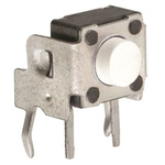 White Tactile Switch, SPST 50 mA @ 12 V dc 0.6mm Through Hole