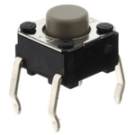 Grey Plunger Tactile Switch, SPST 50 mA @ 24 V dc 0.7mm