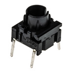 IP67 Black Cap Tactile Switch, SPST 50 mA 4mm Through Hole