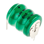 RS PRO 3.6V NiMH Button Rechargeable Battery, 80mAh
