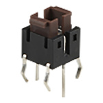 Brown Rectangular Tactile Switch, SPST 50 mA 2.2mm Through Hole