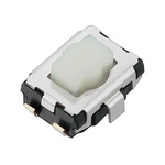 White Push Plate Tactile Switch, SPST 20 mA @ 15 V dc 2.6mm Surface Mount