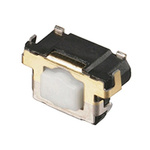 Natural Push Plate Tactile Switch, SPST 20 mA @ 15 V dc 2.6mm Edge Mount