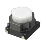 Natural Push Plate Tactile Switch, SPST 20 mA @ 15 V dc 4.6 (Dia.)mm Surface Mount