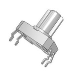 IP40 Black Button Tactile Switch, SPST 50 mA 7 (Dia.)mm Through Hole