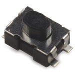IP67 Black Button Tactile Switch, SPST 50 mA 2.11mm Surface Mount
