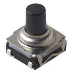 IP67 Black Button Tactile Switch, SPST 10 mA 3.3 (Dia.)mm Surface Mount
