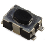 IP40 Black Button Tactile Switch, SPST 50 mA 2.11mm Surface Mount