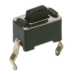 IP45 Black Button Tactile Switch, SPST 50 mA 3mm Through Hole