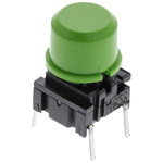 IP67 Green Tact Switch, SPST 50 mA @ 24 V dc