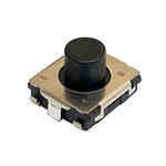 Black Push Plate Tactile Switch, SPST 20 mA 2.5mm Surface Mount