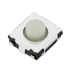 White Push Plate Tactile Switch, SPST 20 mA Surface Mount