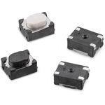 White Plunger Tactile Switch, SPST 50 mA 2.5mm Surface Mount