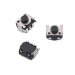 Black Round Tactile Switch, SPST 50 mA 3.3mm PCB
