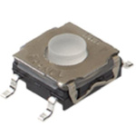 IP67 Silver Standard Tactile Switch, SPST 50 mA Surface Mount