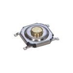 IP40 Silver Hard Actuator Tactile Switch, SPST 50 mA Surface Mount