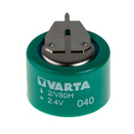 55608602059 | Varta V80H 2.4V NiMH Button Rechargeable Battery, 80mAh
