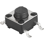 IP40 Black Tactile Switch, SPST 50mA 4.3mm Surface Mount