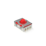 Red Momentary Tactile Switch, 1 NO 100mA 6.4mm PCB