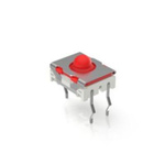Black Momentary Tactile Switch, 1 NO 100mA 6.4mm PCB