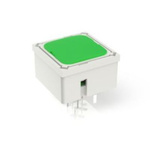Green Momentary Tactile Switch, 1 NO 250mA 15mm PCB