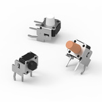 White Tact Switch, SPST 50mA 4.5mm Surface Mount