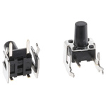 Black Keyboard Switch, SPST 50 mA @ 12 V dc 5.8mm Snap-In