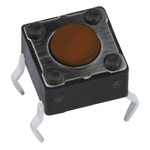 Brown Button Tactile Switch, SPST 50 mA @ 12 V dc 0.8mm