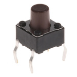 Brown Button Tactile Switch, SPST 50 mA @ 12 V dc 3.5mm