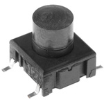 IP67 Black Button Tactile Switch, SPST 50 mA @ 24 V dc 5.9mm PCB