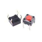 Plunger Tactile Switch, SPST 50 mA @ 24 V dc 0.9mm Through Hole