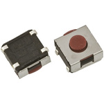 Brown Washable Tactile Switch, SPST 50 mA @ 12 V dc