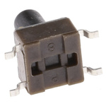 Black Button Tactile Switch, SPST 50 mA @ 24 V dc 5.9mm Surface Mount