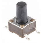 Black Button Tactile Switch, SPST 50 mA @ 24 V dc 5.9mm Surface Mount
