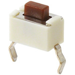 Brown Push Plate Tactile Switch, SPST 50 mA @ 12 V dc 4.3mm