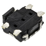 Black Push Plate Tactile Switch, SPST 50 mA @ 12 V dc 1.35mm