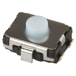 Blue Push Plate Tactile Switch, SPST 20 mA 2.5mm