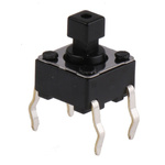 Black Stem Tactile Switch, SPST 50 mA @ 12 V dc 7.3mm Surface Mount