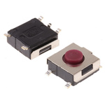 Red Stem Tactile Switch, SPST 50 mA @ 12 V dc 3.1mm Surface Mount